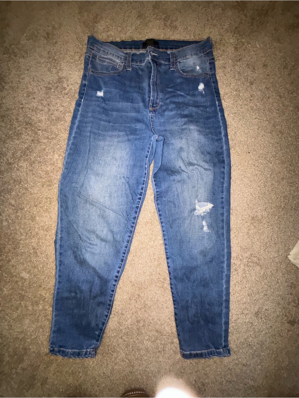 Rachel High-Rise Distressed Jeans - Blue